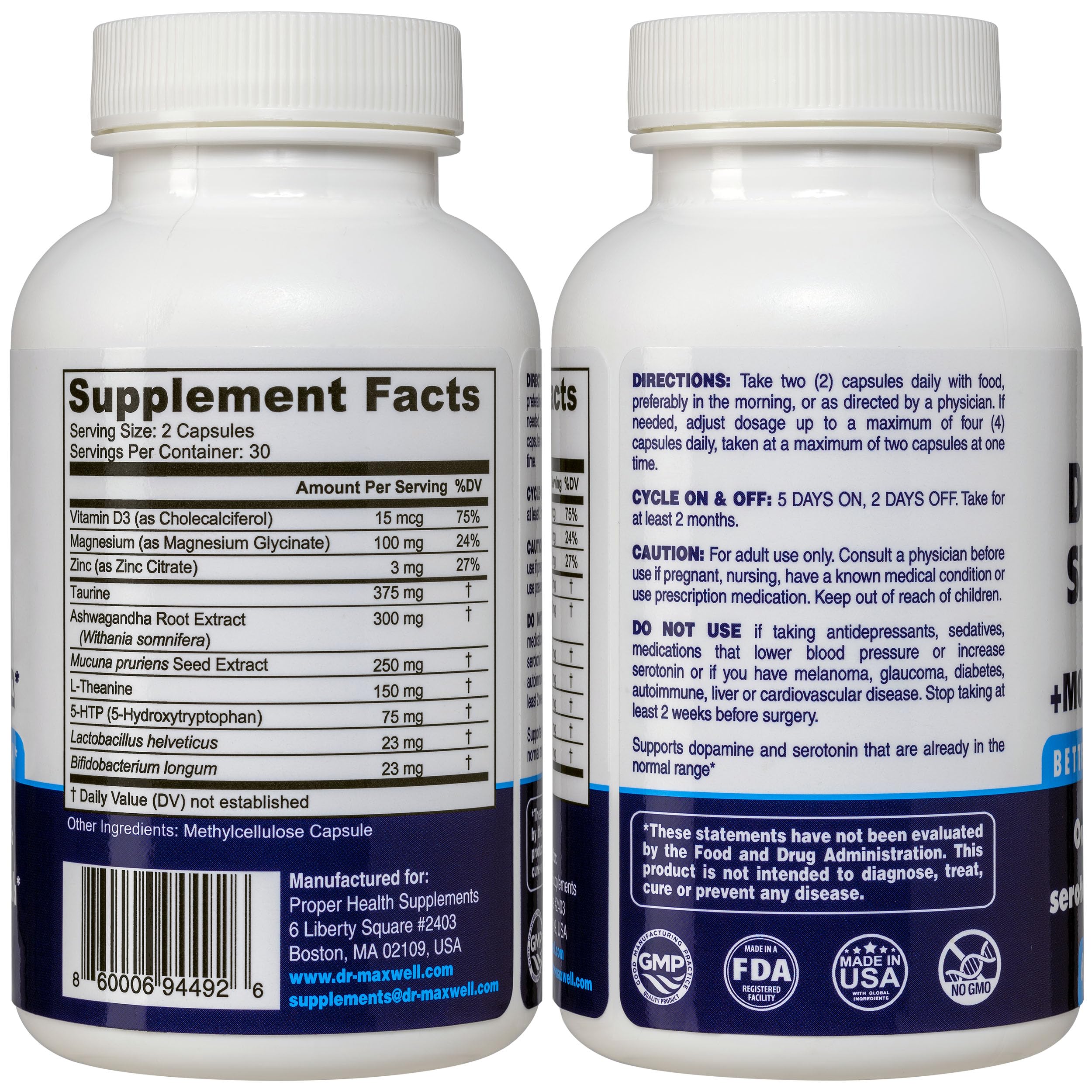 Dr. Maxwell Blended Vitamin & Mineral Supplement side view