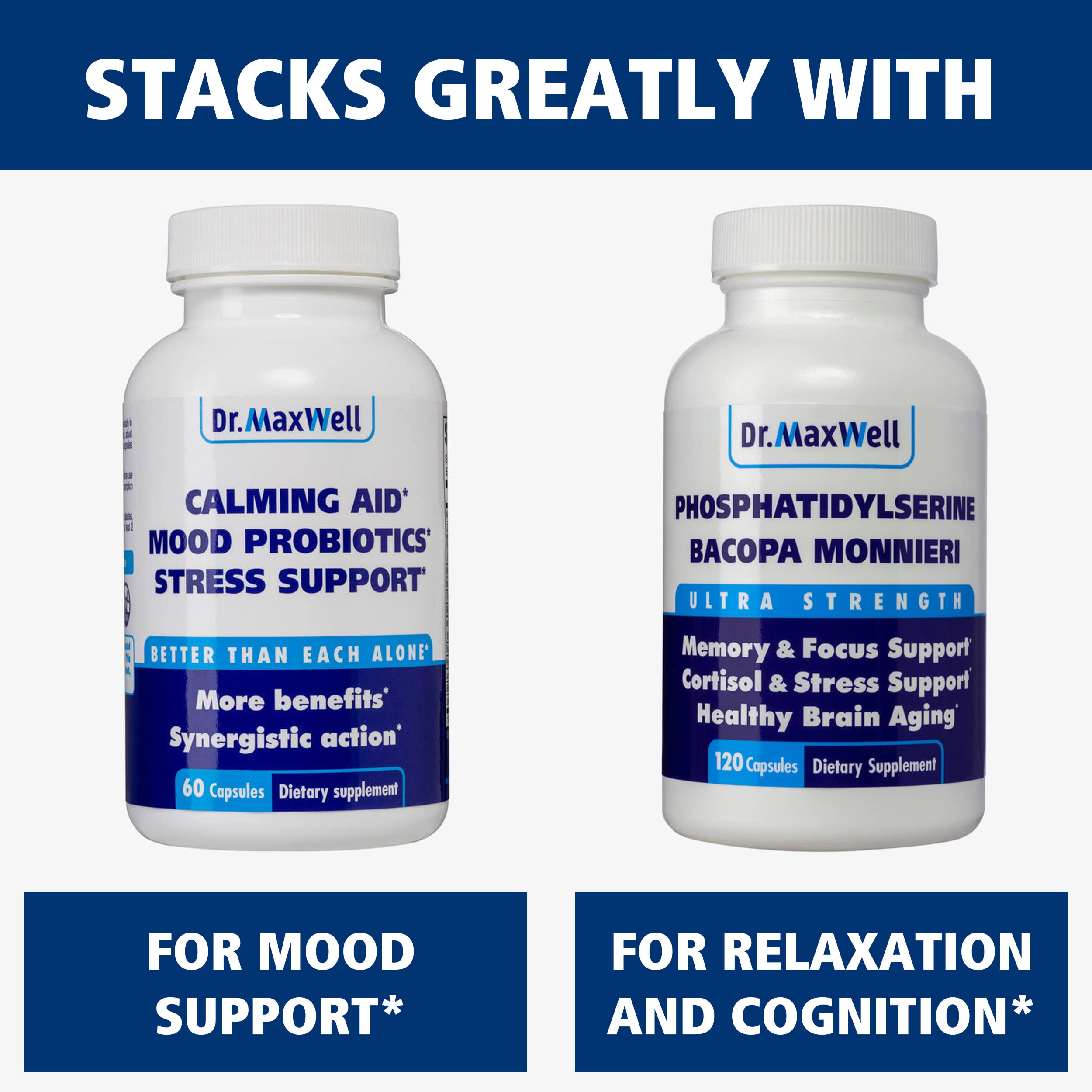 Dr. Maxwell daily wellness Support Capsules on a wooden table