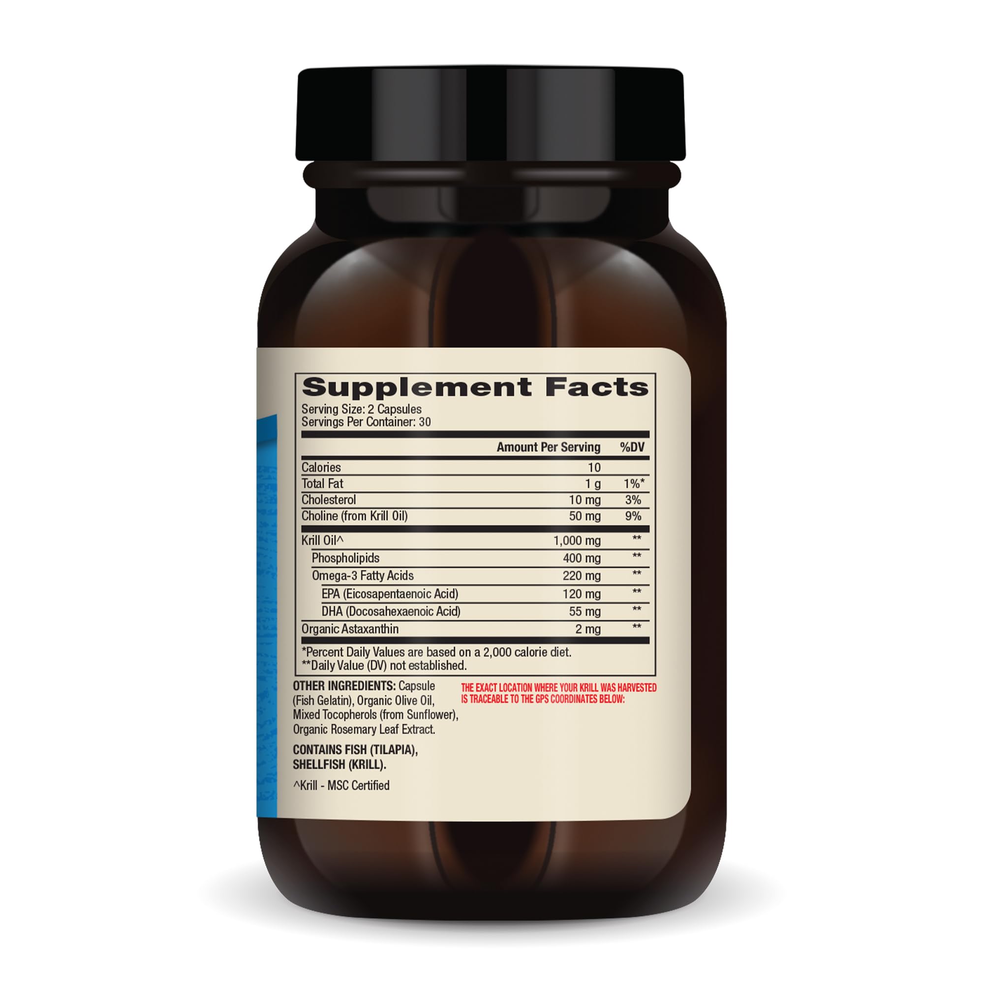 Dr. Mercola Antarctic Krill Oil 1000mg bottle side view