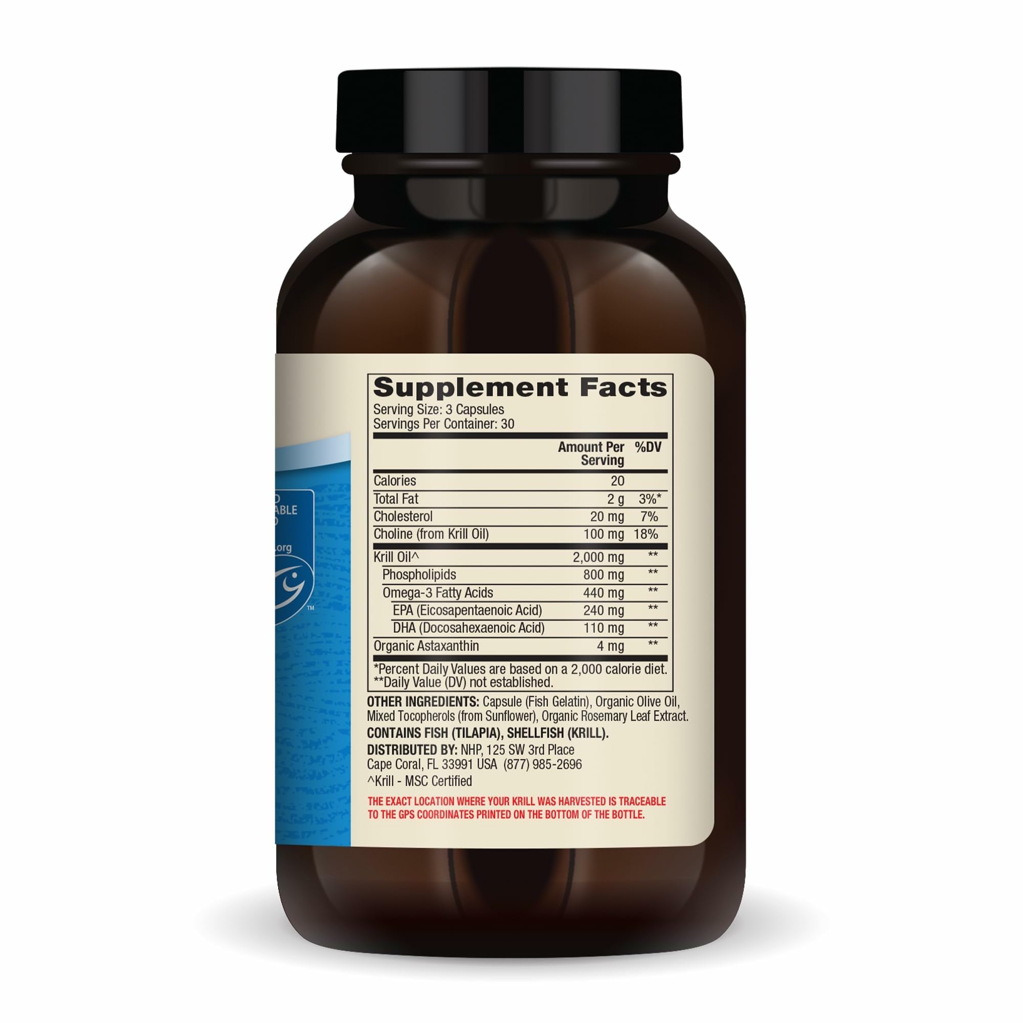 Dr. Mercola Antarctic Krill Oil 2000mg capsules back view