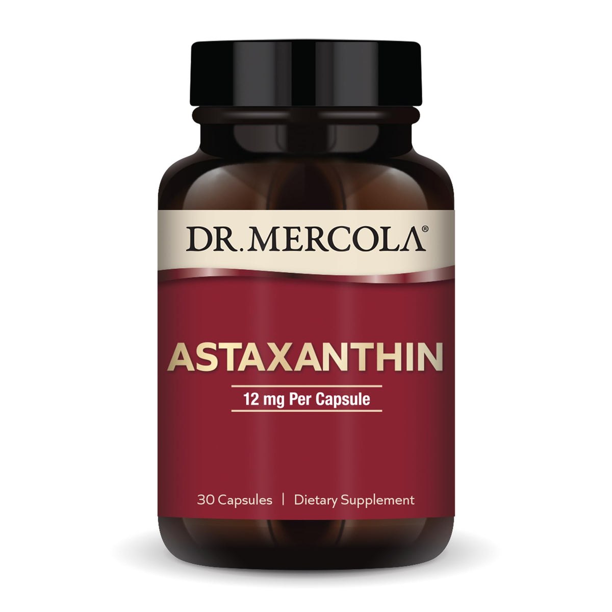 Dr. Mercola Astaxanthin 12mg capsules front view
