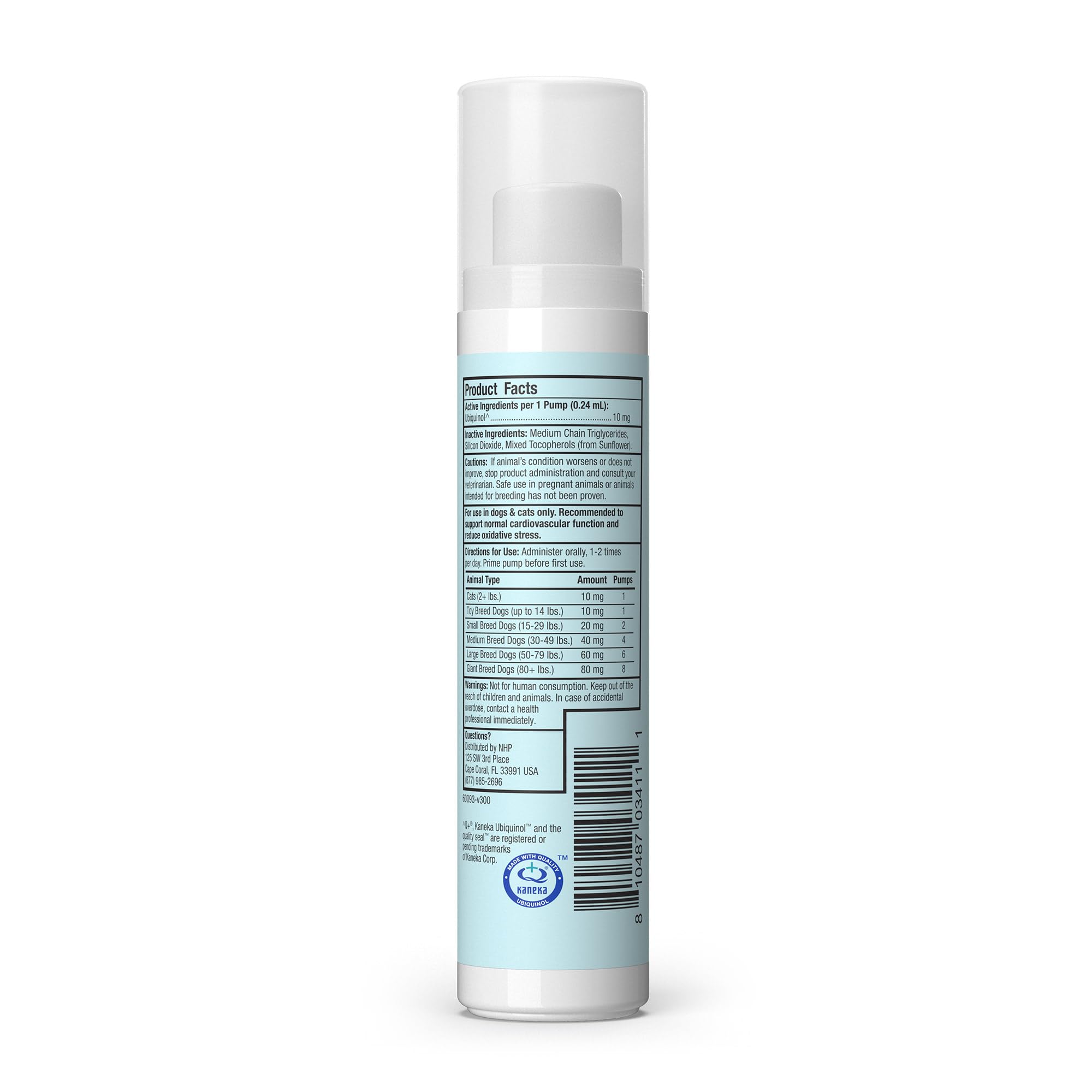 Dr. Mercola Bark & Whiskers Ubiquinol Liquid Pump side view