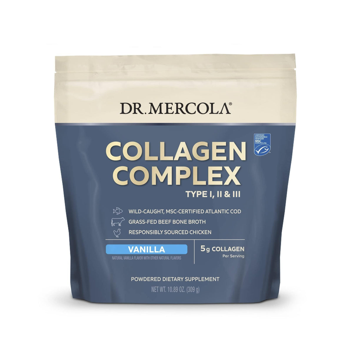 Dr. Mercola Collagen Complex Powder 340g front view
