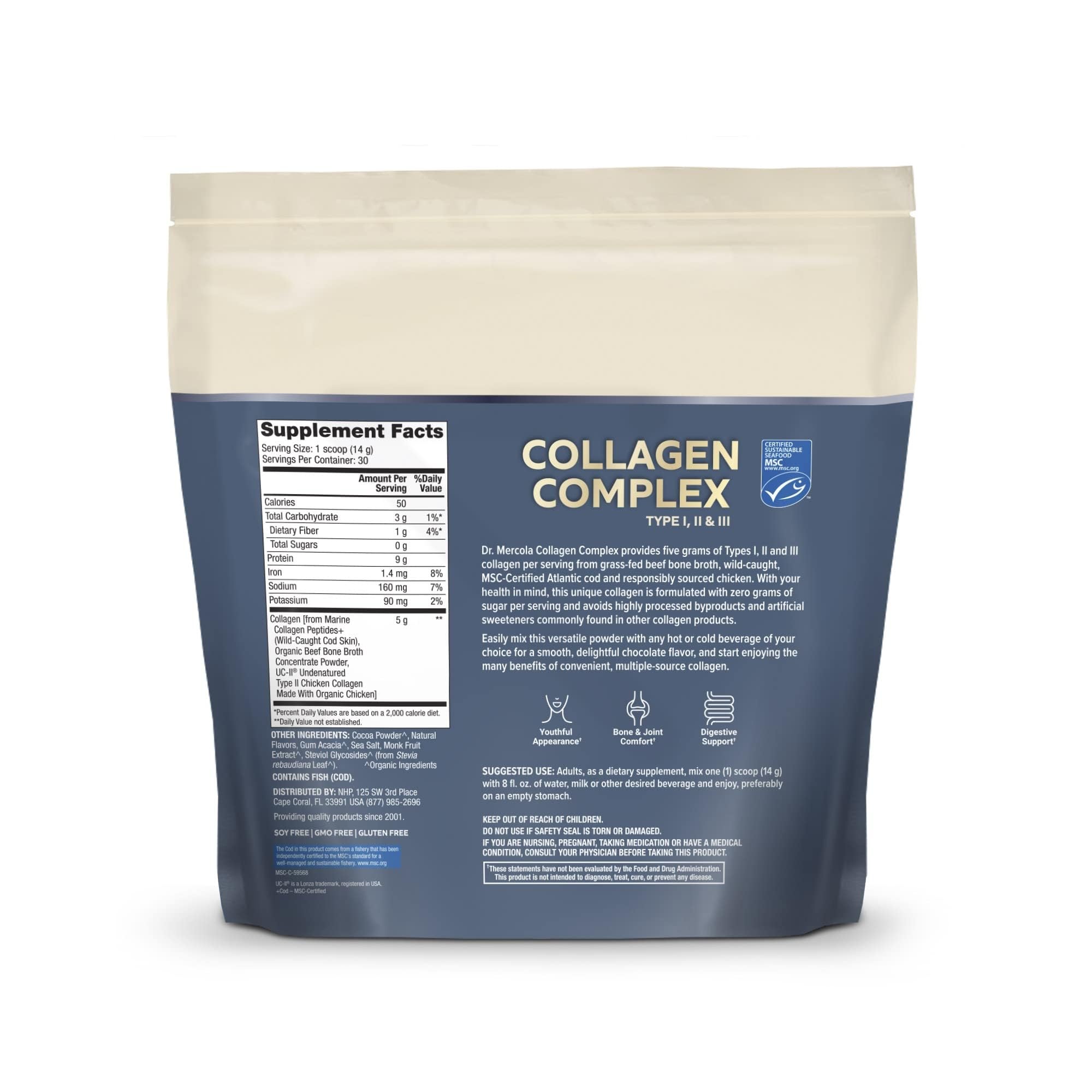 Dr. Mercola Collagen Complex Powder 458g packaging