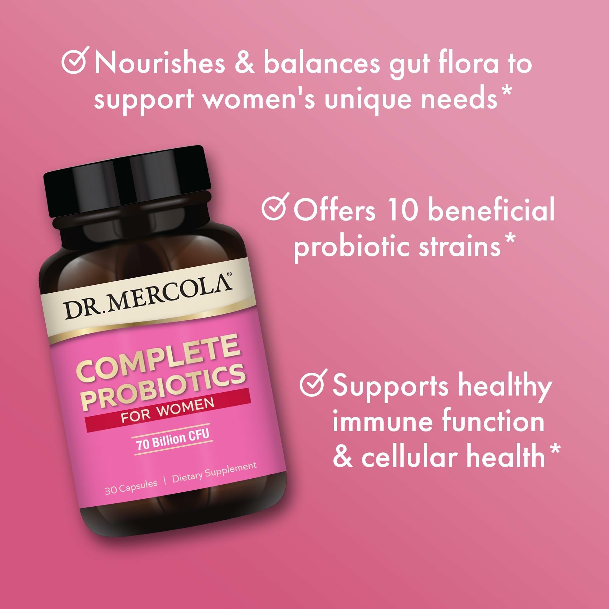 Dr. Mercola Complete Probiotics for Women back view packaging