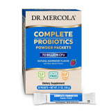 Dr. Mercola Complete Probiotics Powder Packets back view showing ingredients