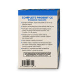 Dr. Mercola Complete Probiotics Powder Packets lifestyle scene with a glass of water