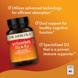 Dr. Mercola D3 & K2 Supplement ingredients list on packaging