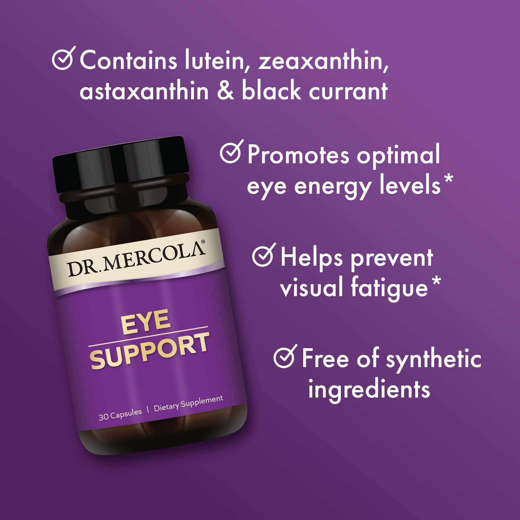 Dr. Mercola Eye Support Lutein 50mg capsules with packaging