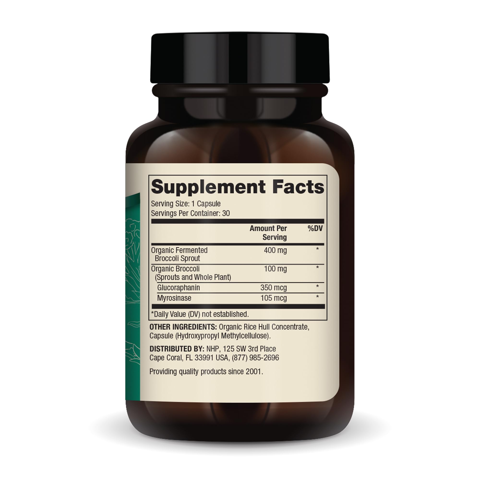 Dr. Mercola Fermented Broccoli Sprouts 400mg Capsules with packaging