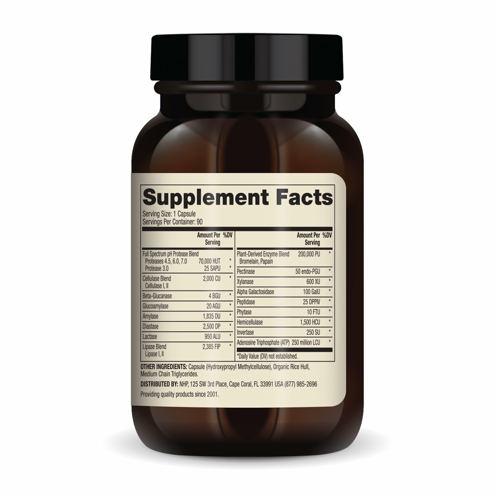 Dr. Mercola Full Spectrum Enzymes 100g side view
