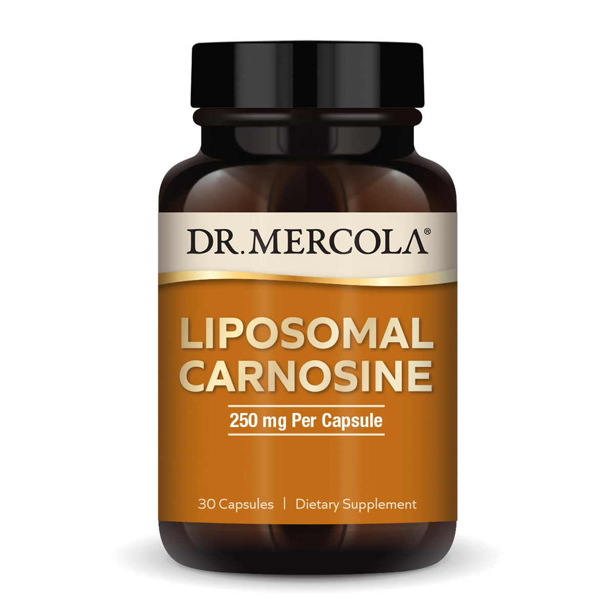 Dr. Mercola Liposomal Carnosine 250mg capsules front view