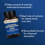 Dr. Mercola Liposomal Pregnenolone Plus DHEA 50mg 10mg capsule back view