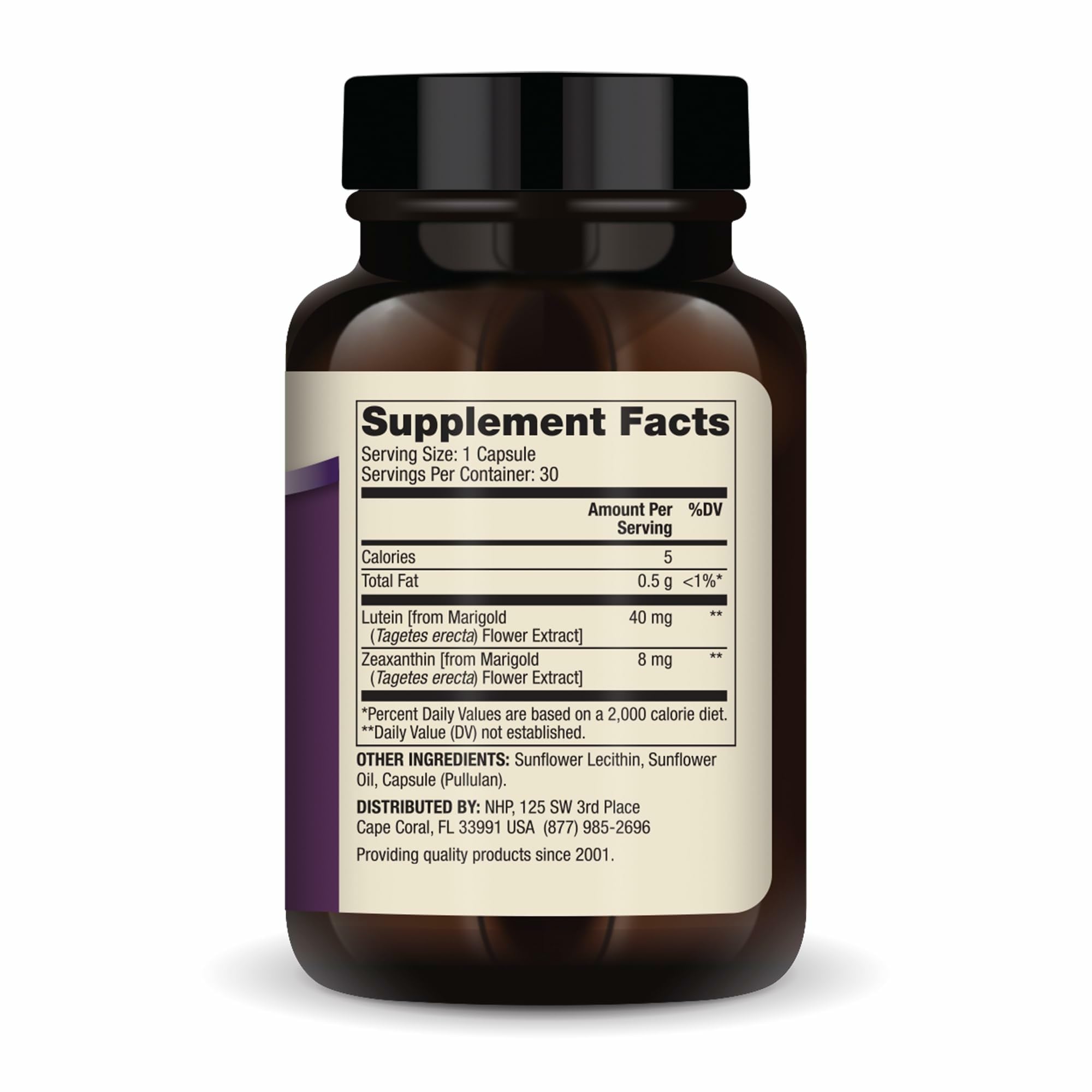 Dr. Mercola Lutein with Zeaxanthin bottle side view