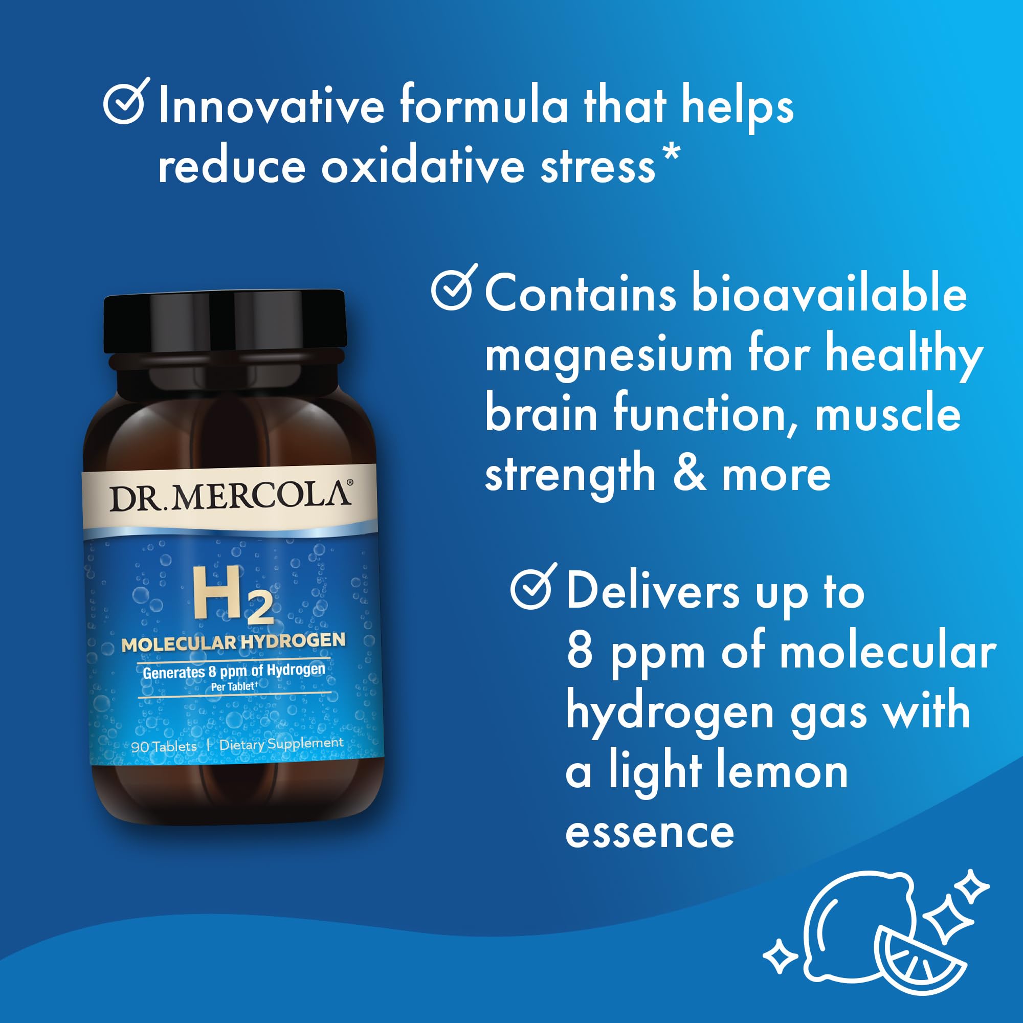 Dr. Mercola Magnesium Hydrogen-Rich Water Tablets in water