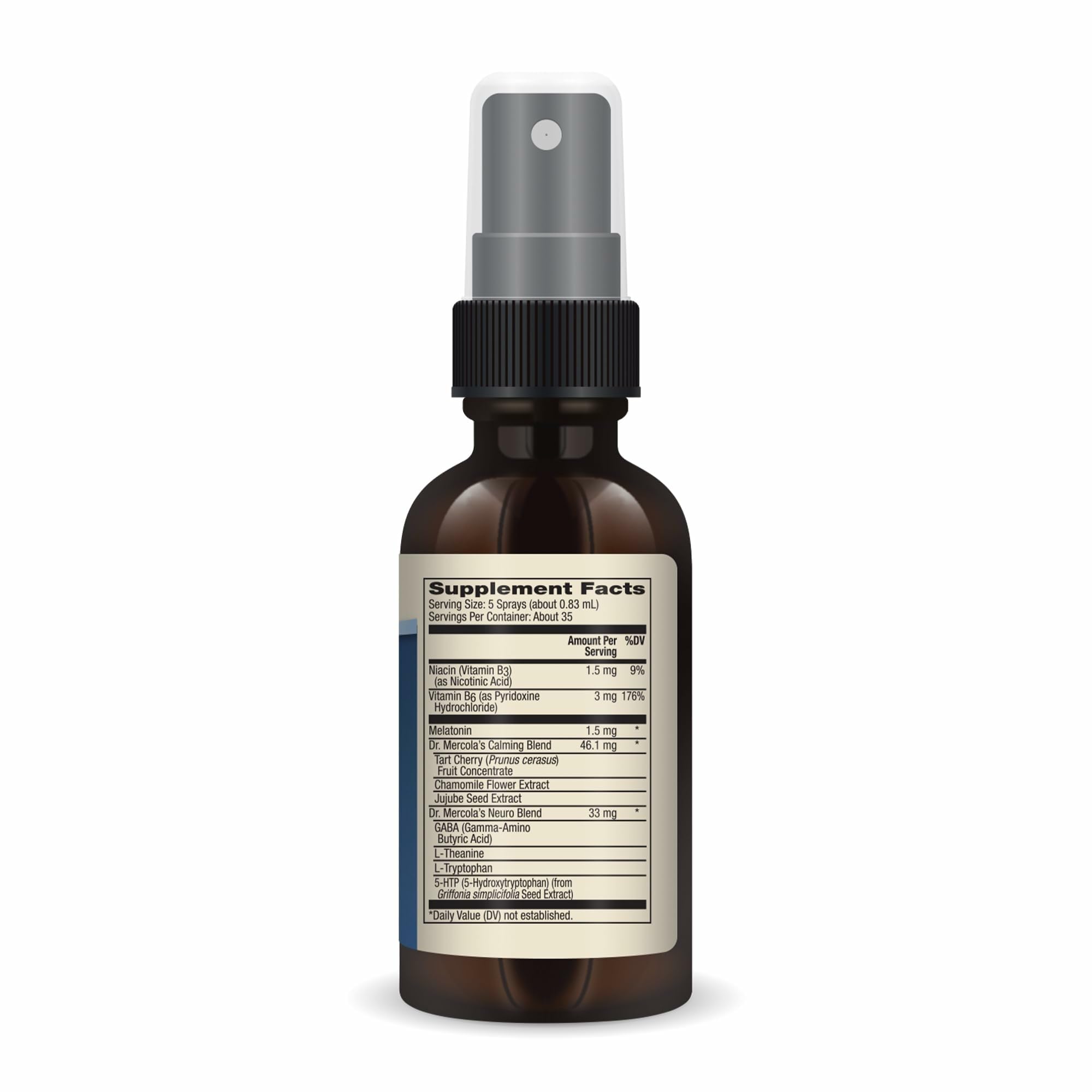 Dr. Mercola Melatonin Spray 0.98 fl oz back view