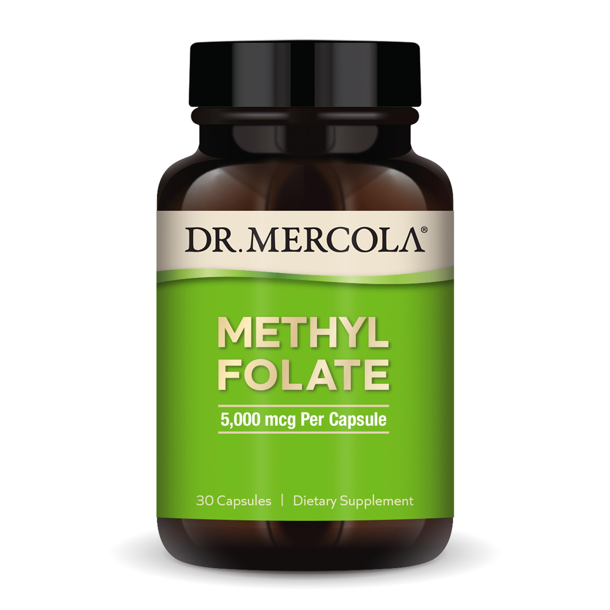 Dr. Mercola Methyl Folate 5 mg Capsules front view