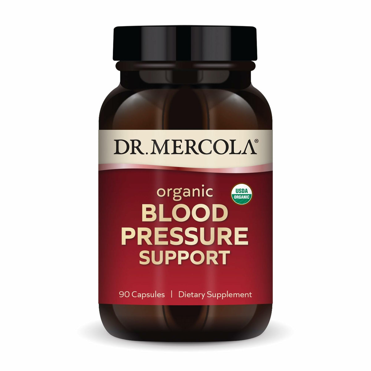 Dr. Mercola Organic Blood Pressure Support front view with packaging