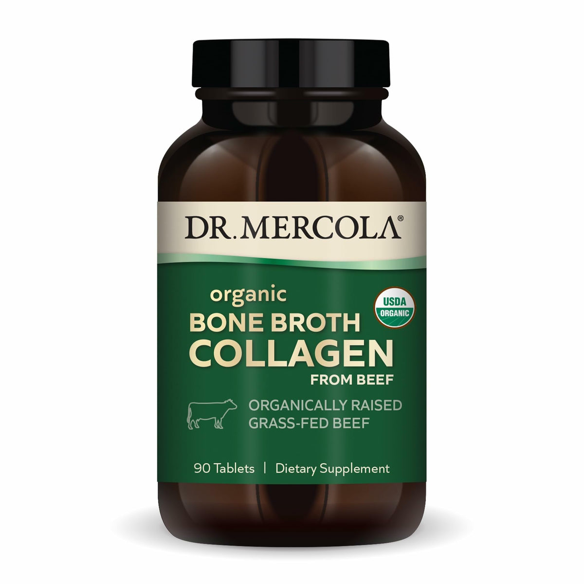 Dr. Mercola Organic Bone Broth Collagen Tablets 60 count front view