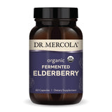 Dr. Mercola Organic Fermented Elderberry 500mg supplement front view