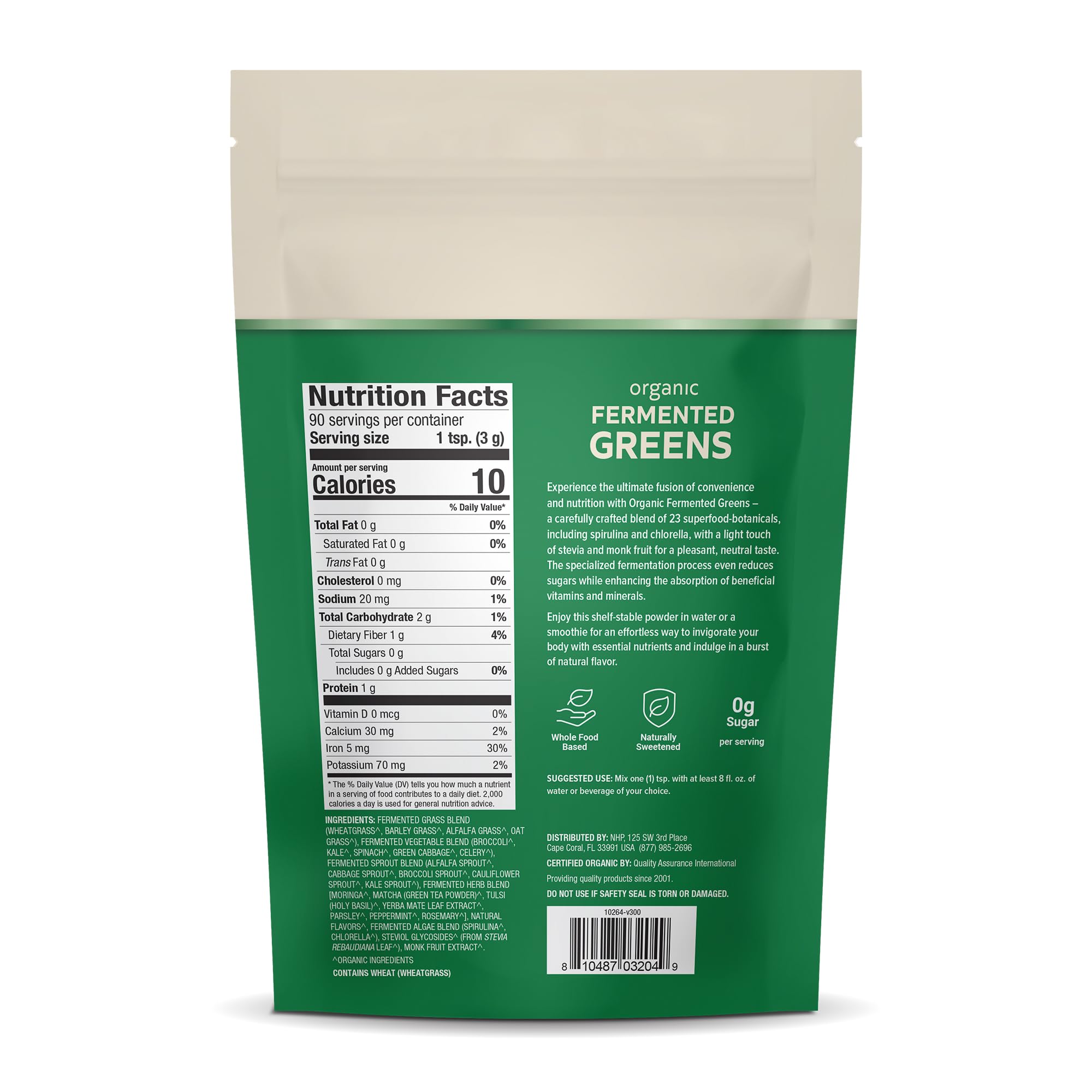Dr. Mercola Organic Fermented Greens and Fruits Powder packaging