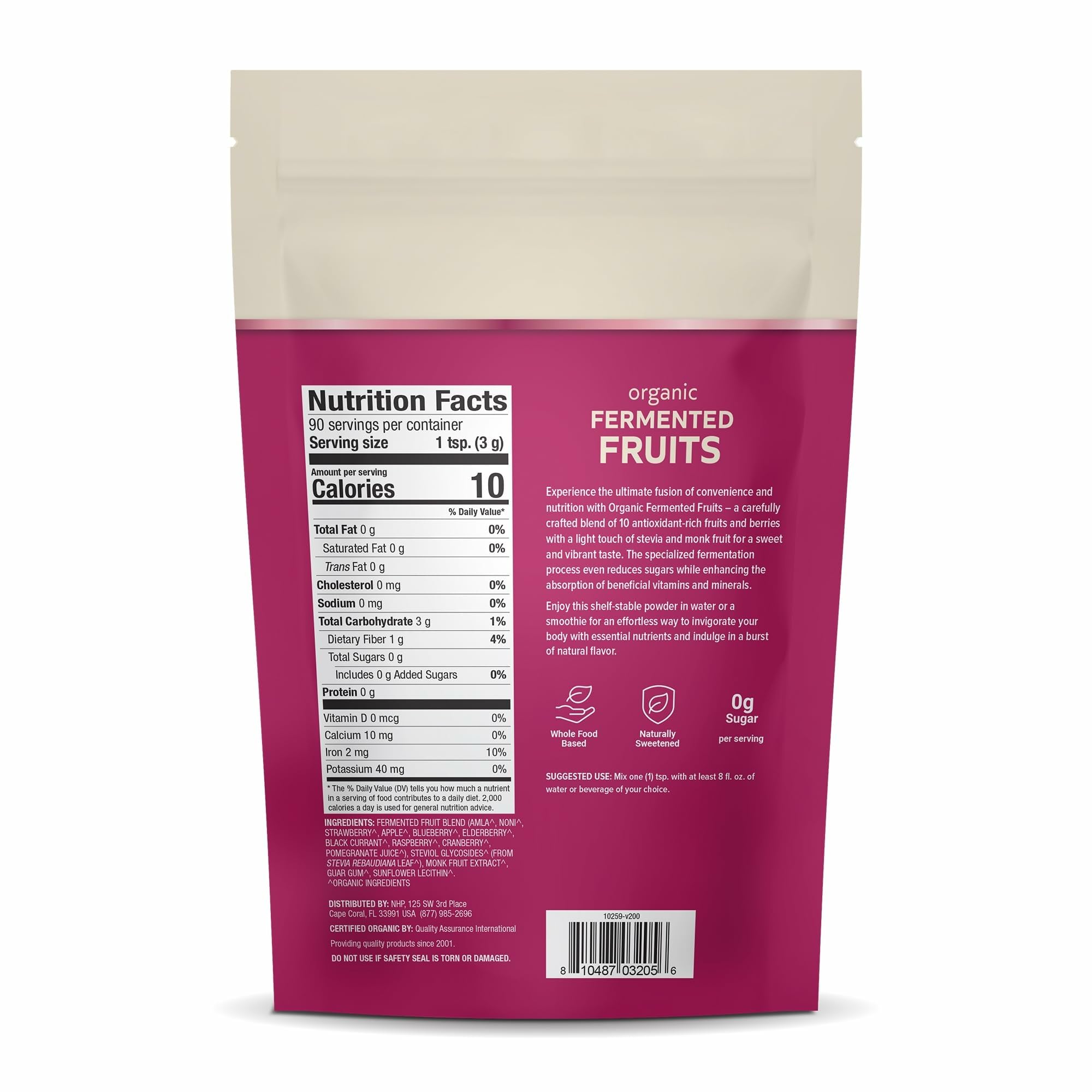 Dr. Mercola Organic Fermented Greens and Fruits Powder packaging