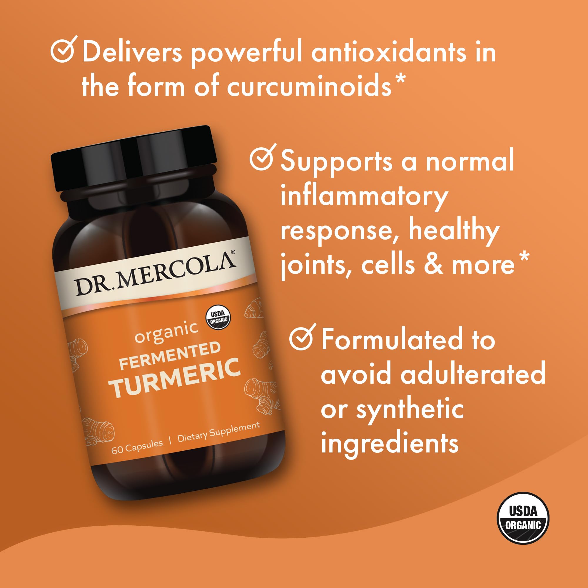Dr. Mercola Organic Fermented Turmeric 168g ingredients list