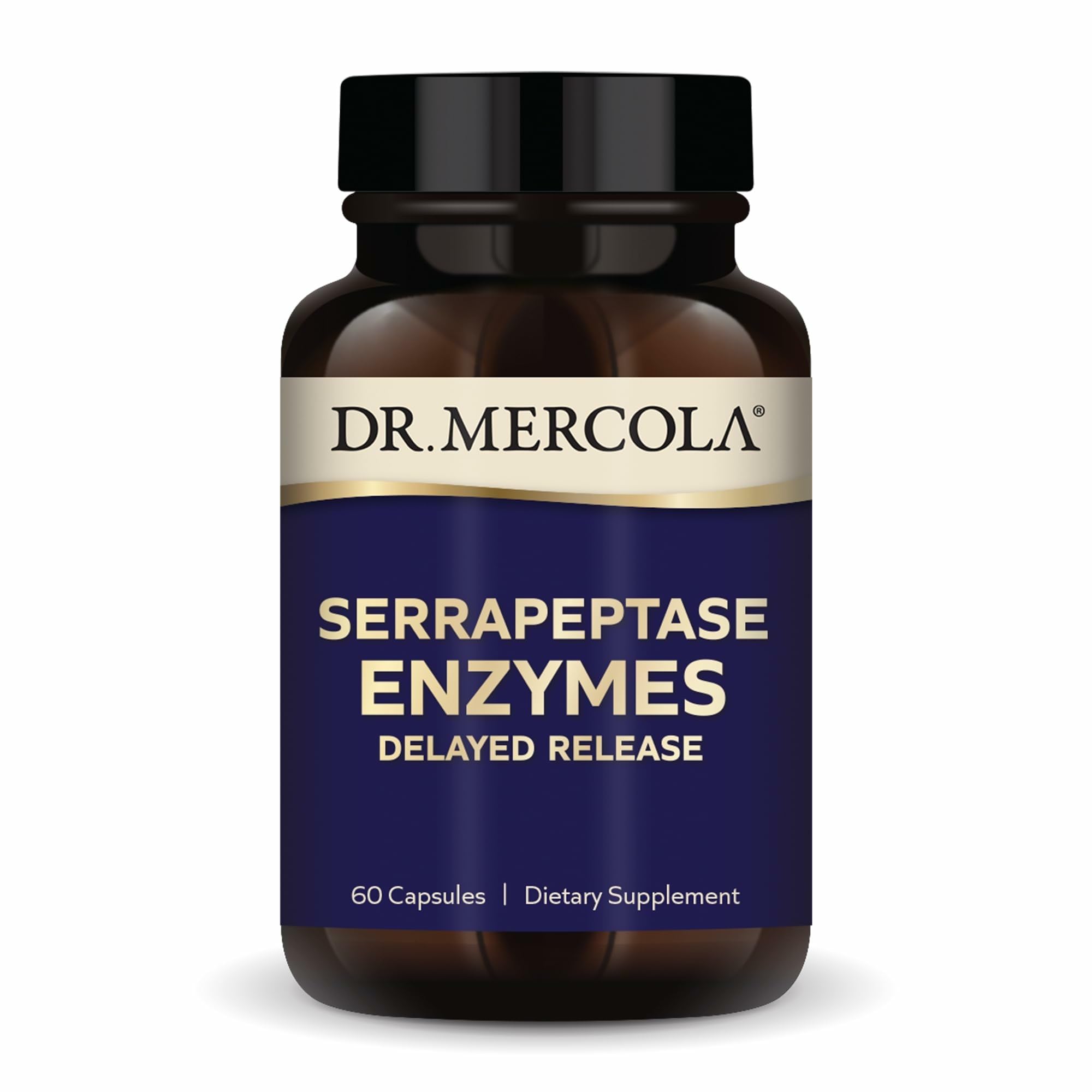 Dr. Mercola Serrapeptase Multi-Enzymes 60,000 SPU Capsules front view