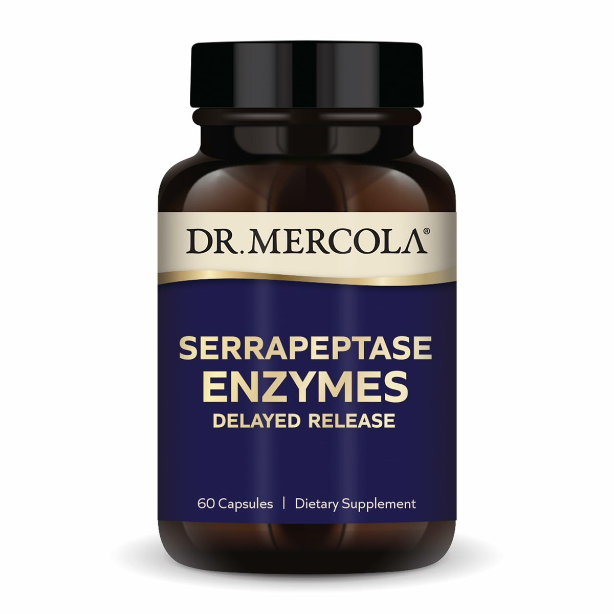 Dr. Mercola Serrapeptase Multi-Enzymes 60,000 SPU Capsules front view