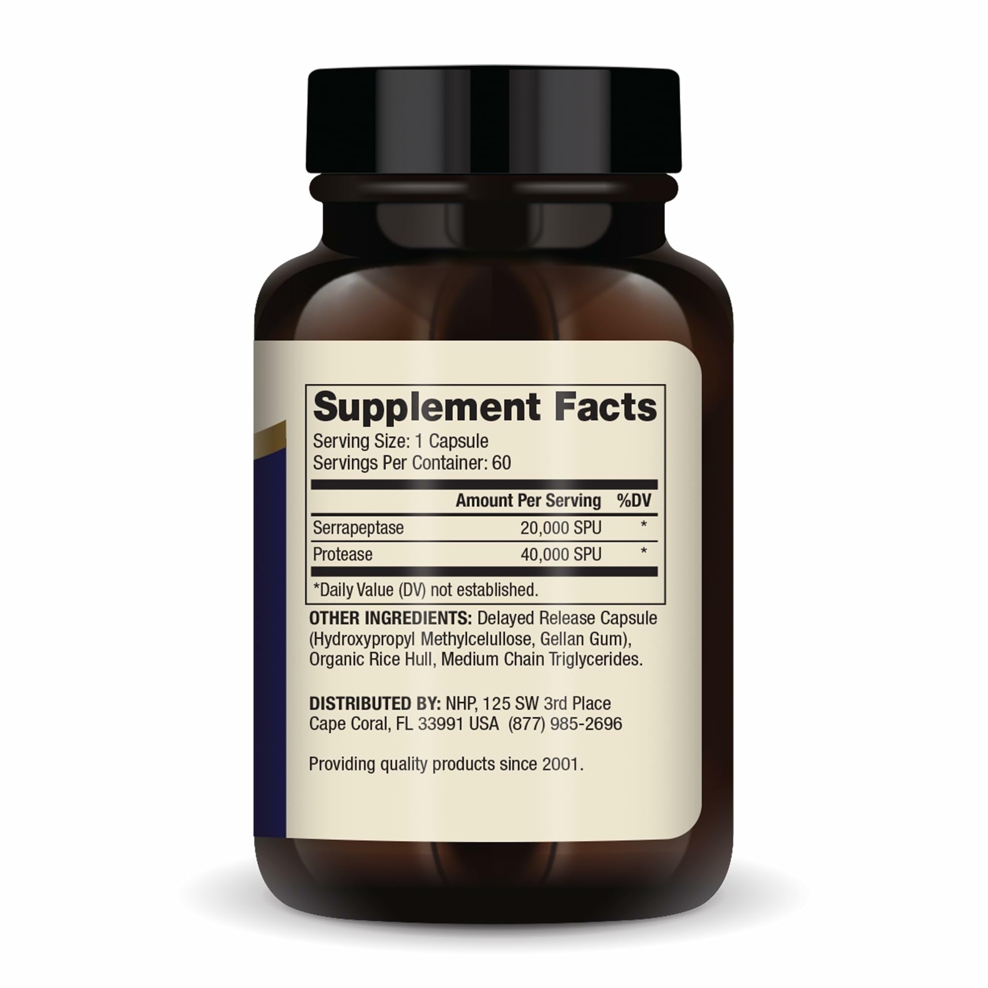 Dr. Mercola Serrapeptase Multi-Enzymes 60,000 SPU Capsules side view