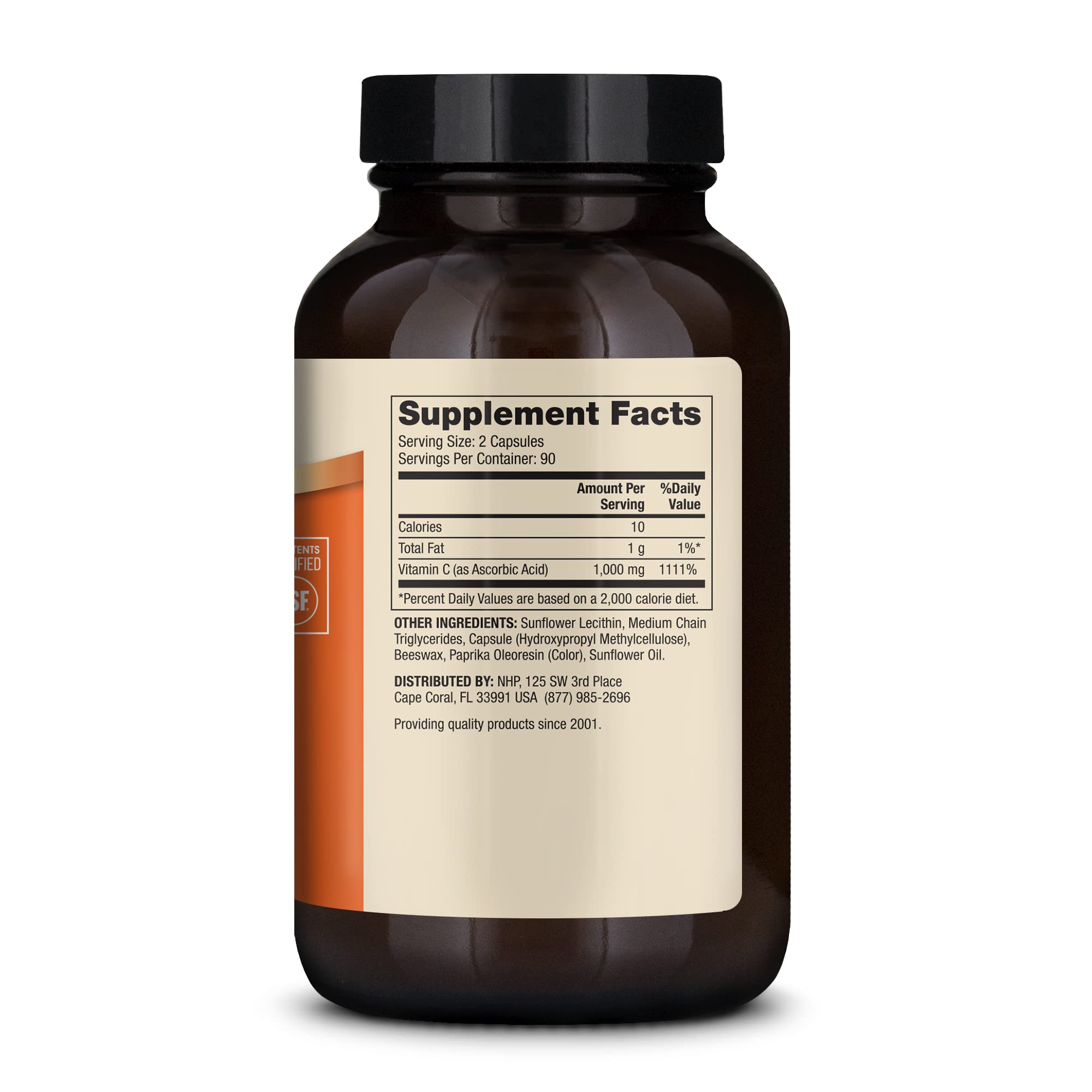 Dr. Mercola Vitamin C 1000mg Liposomal Capsules side view