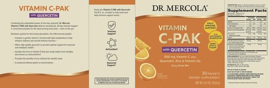Dr. Mercola Vitamin C-PAK with Quercetin packet contents