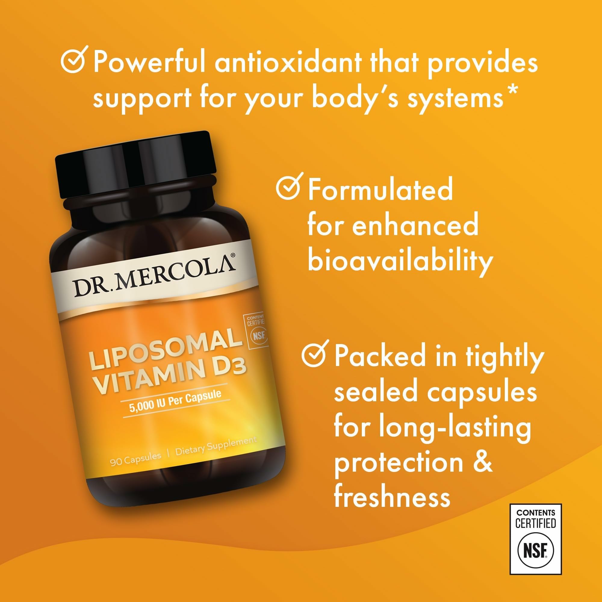 Dr. Mercola Vitamin D3 Liposomal 90 capsules bottle
