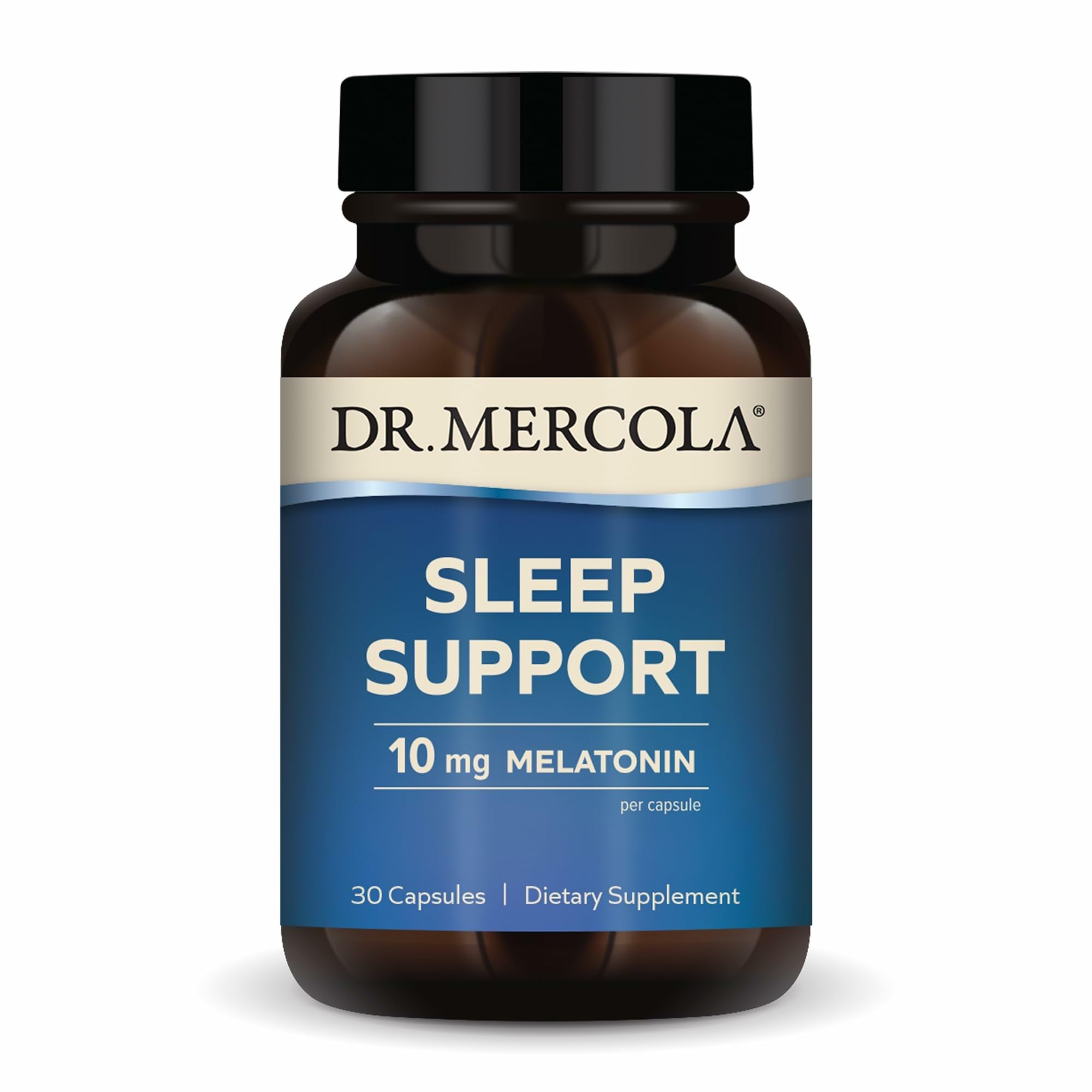 Dr. Mercola with Melatonin 10mg Capsules front view