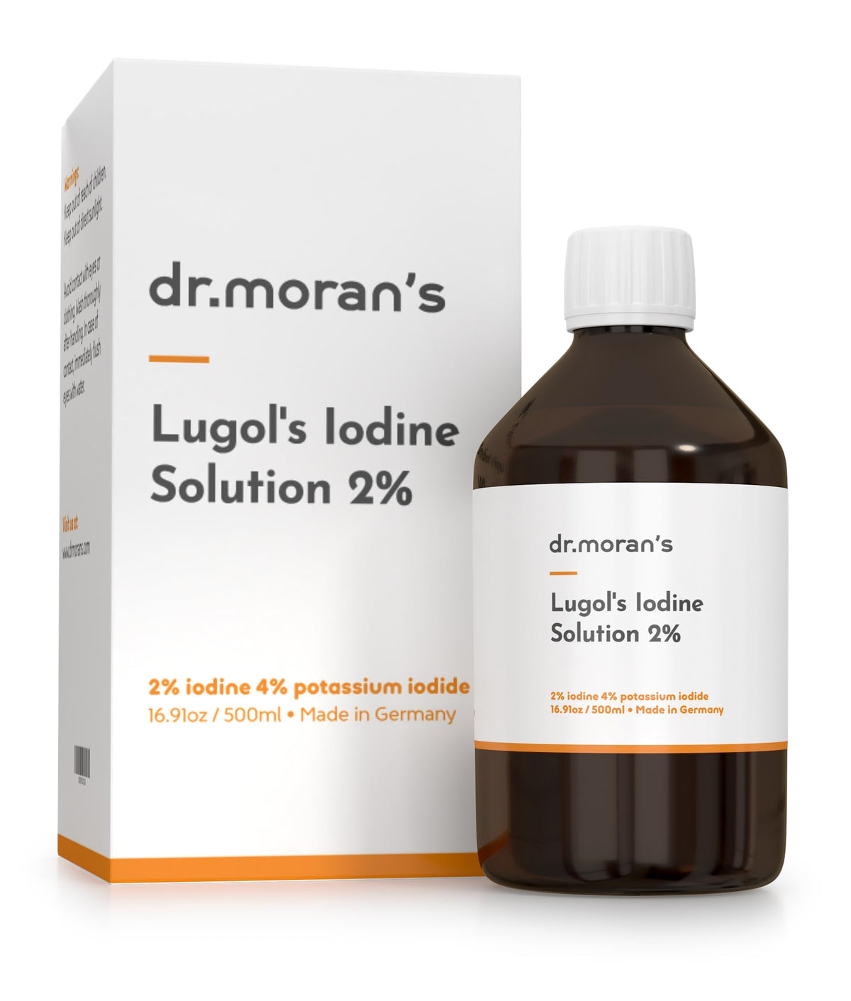 Dr. Moran's Lugol's Iodine 2% Solution in amber glass bottle