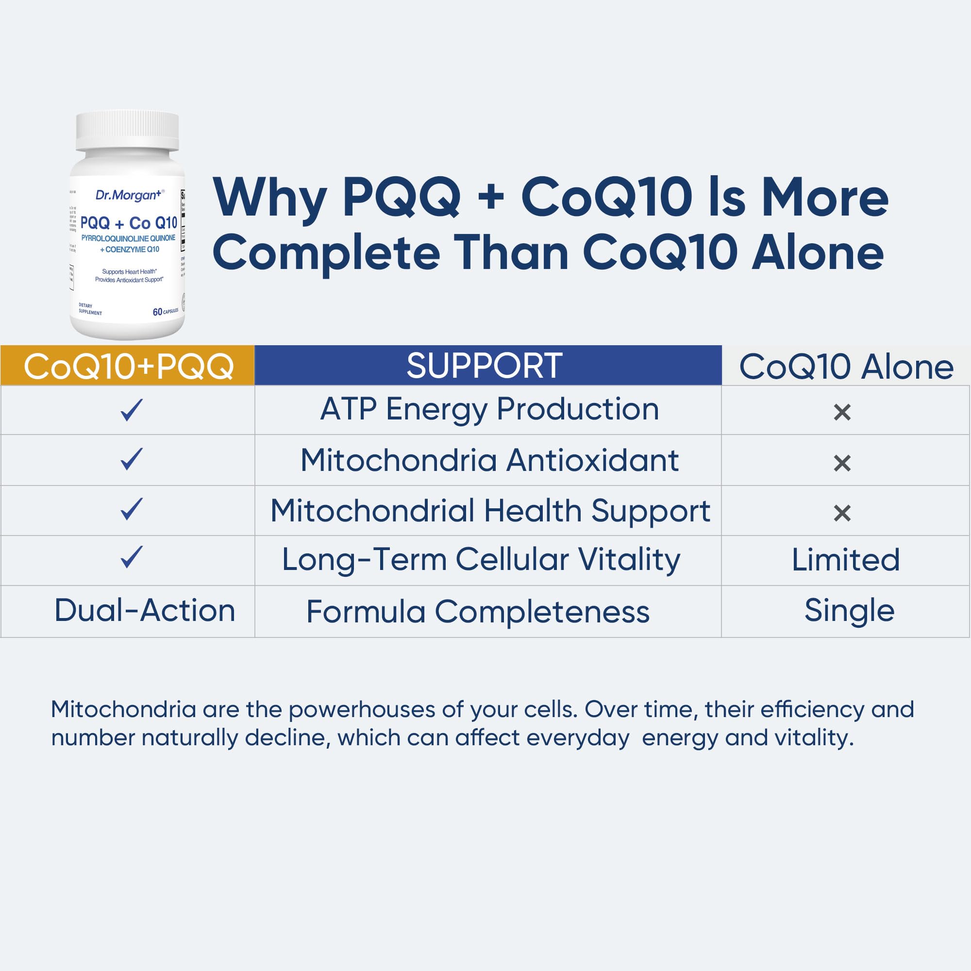 DR.MORGAN PQQ + CoQ10 Supplement ingredients list