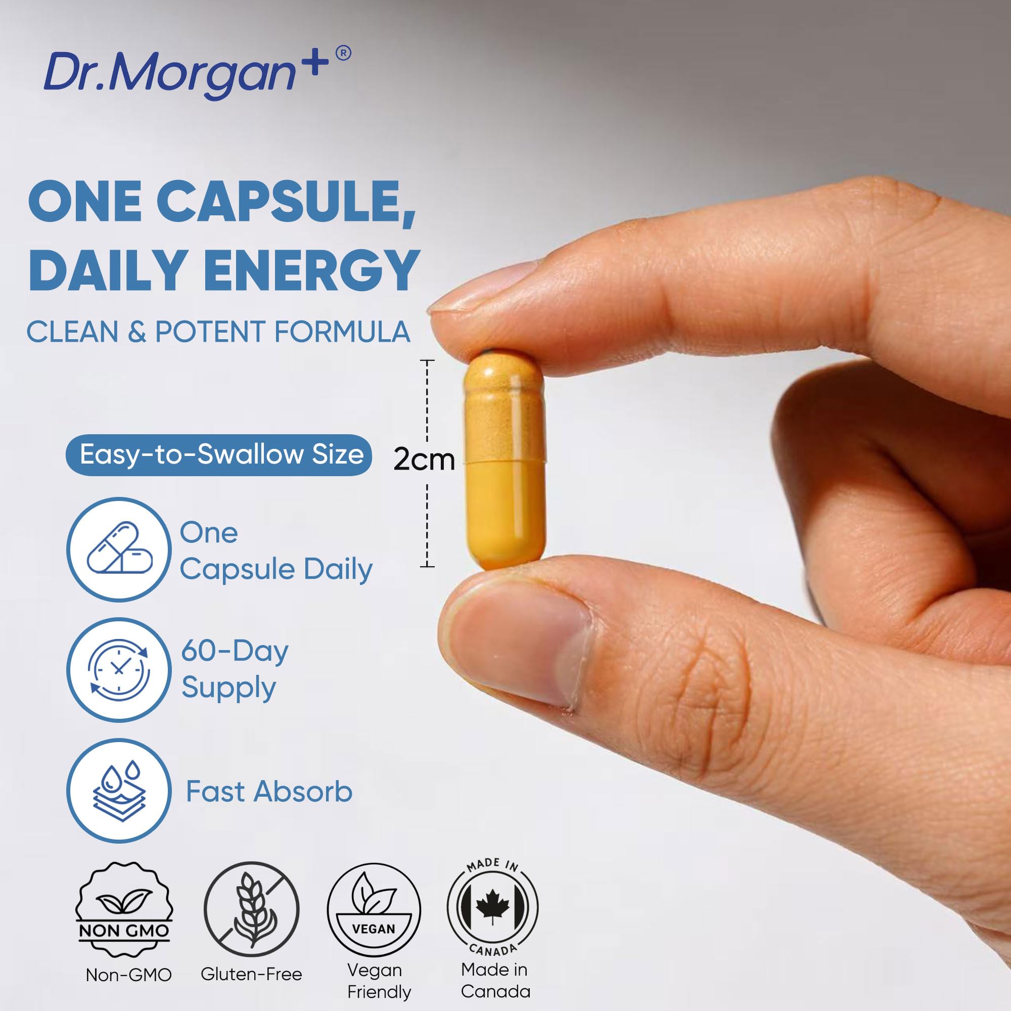 DR.MORGAN PQQ + CoQ10 Supplement with measuring spoon