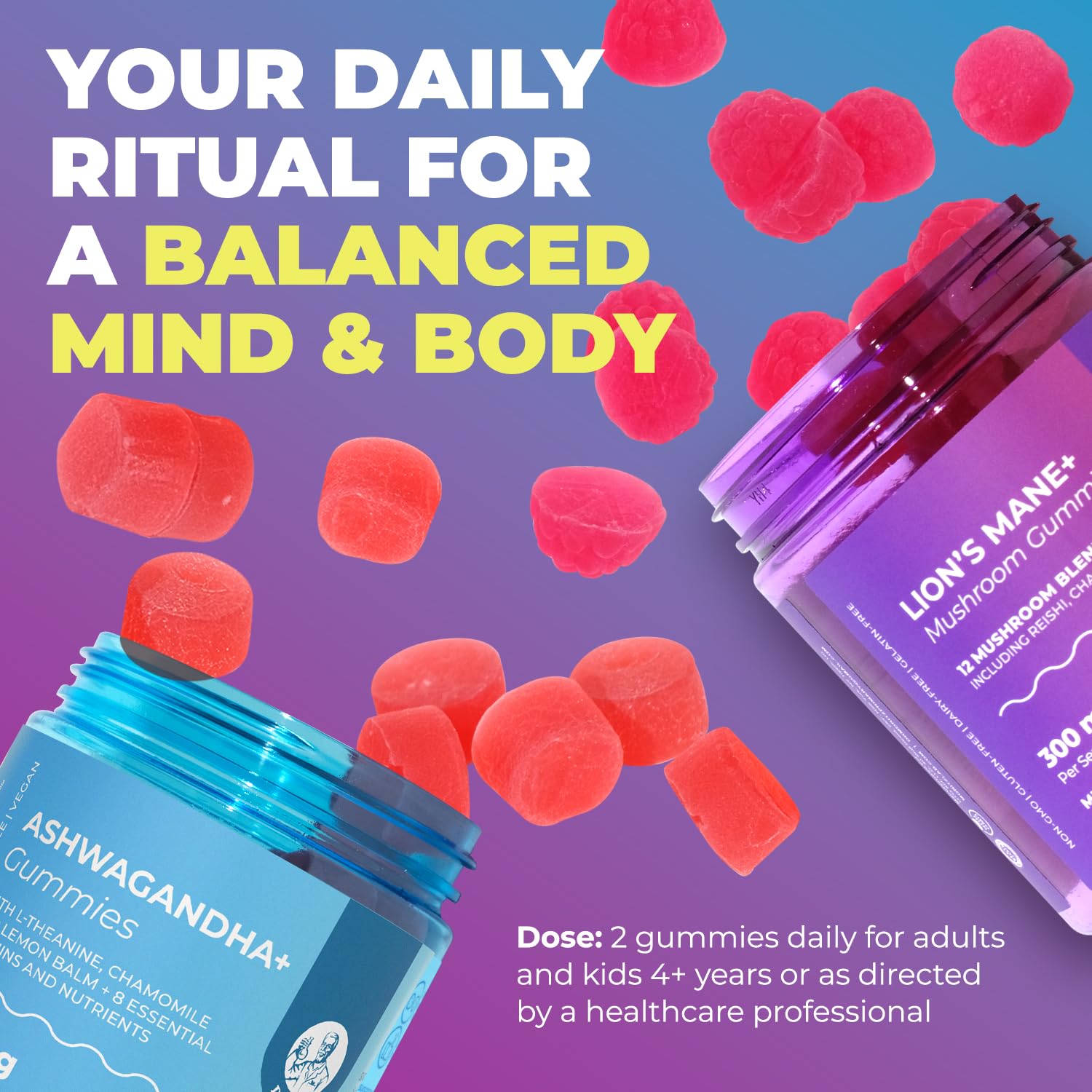 DR. MORITZ Ashwagandha Gummies with a glass of water