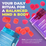 DR. MORITZ Ashwagandha Gummies with a glass of water
