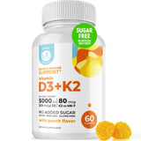 DR. MORITZ Chewable Vitamin D3 K2 Gummies 5000 IU Peach flavour front view