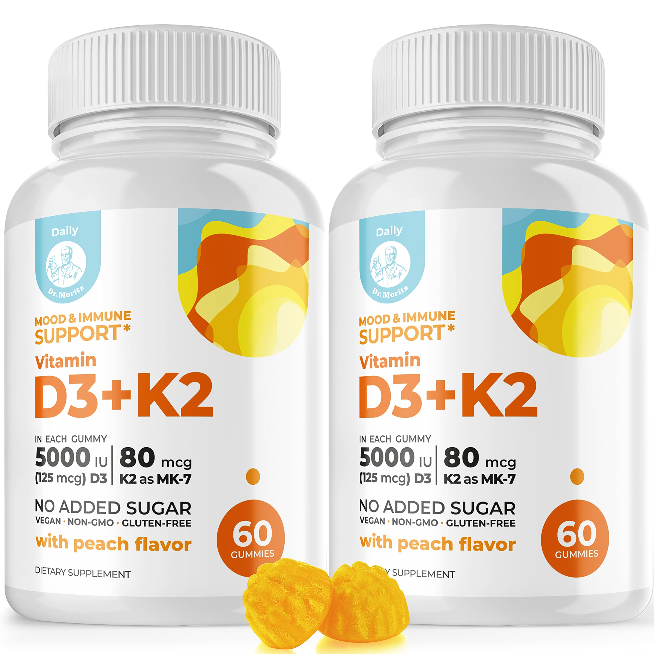 DR. MORITZ Chewable Vitamin D3 & K2 Gummies front view