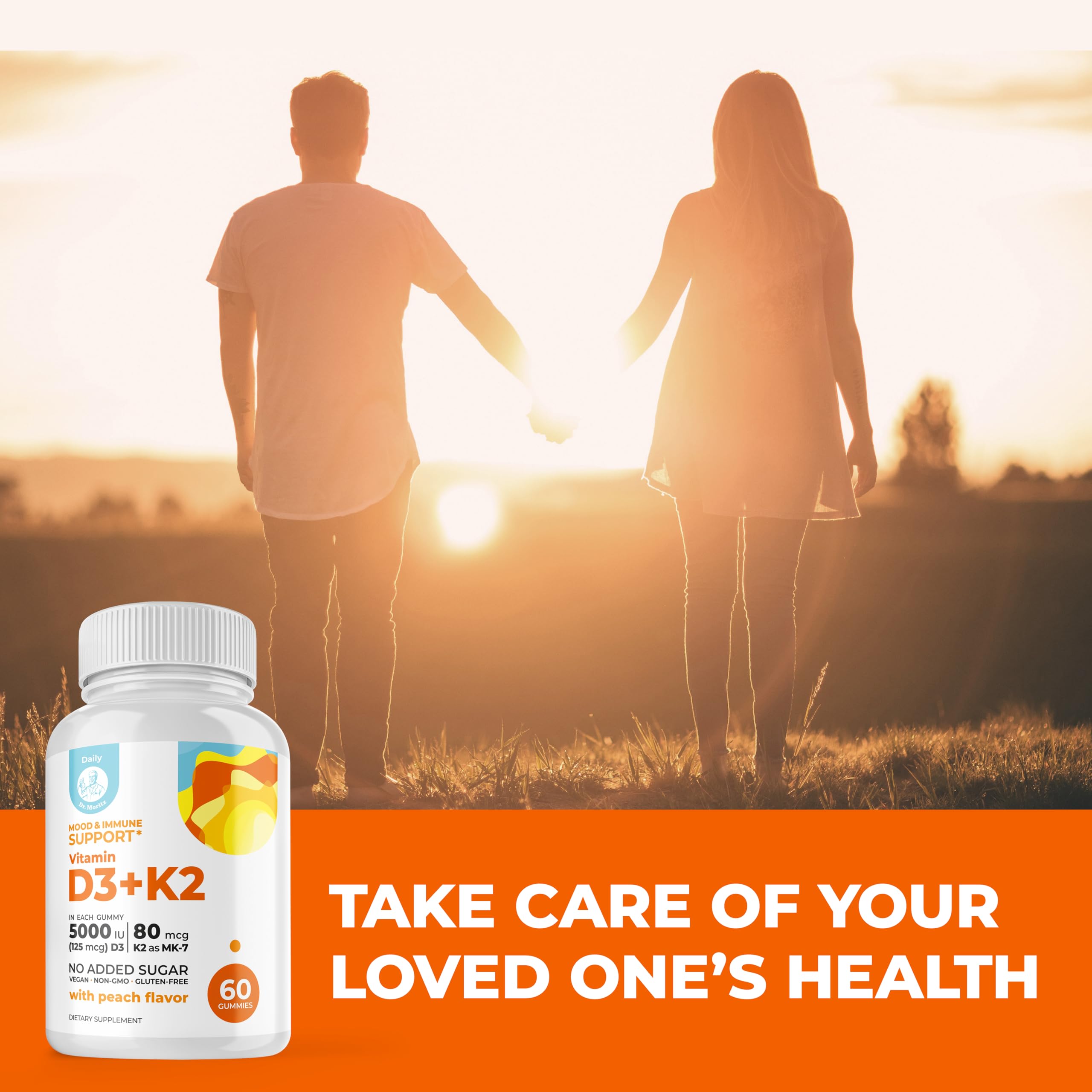 DR. MORITZ Chewable Vitamin D3 & K2 Gummies nutritional information