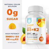 DR. MORITZ Chewable Vitamin D3 & K2 Gummies on a wooden table