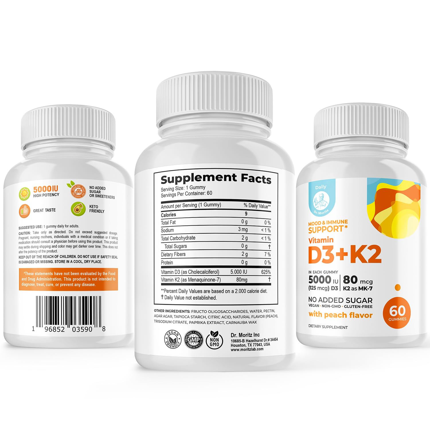 DR. MORITZ Chewable Vitamin D3 & K2 Gummies packaging