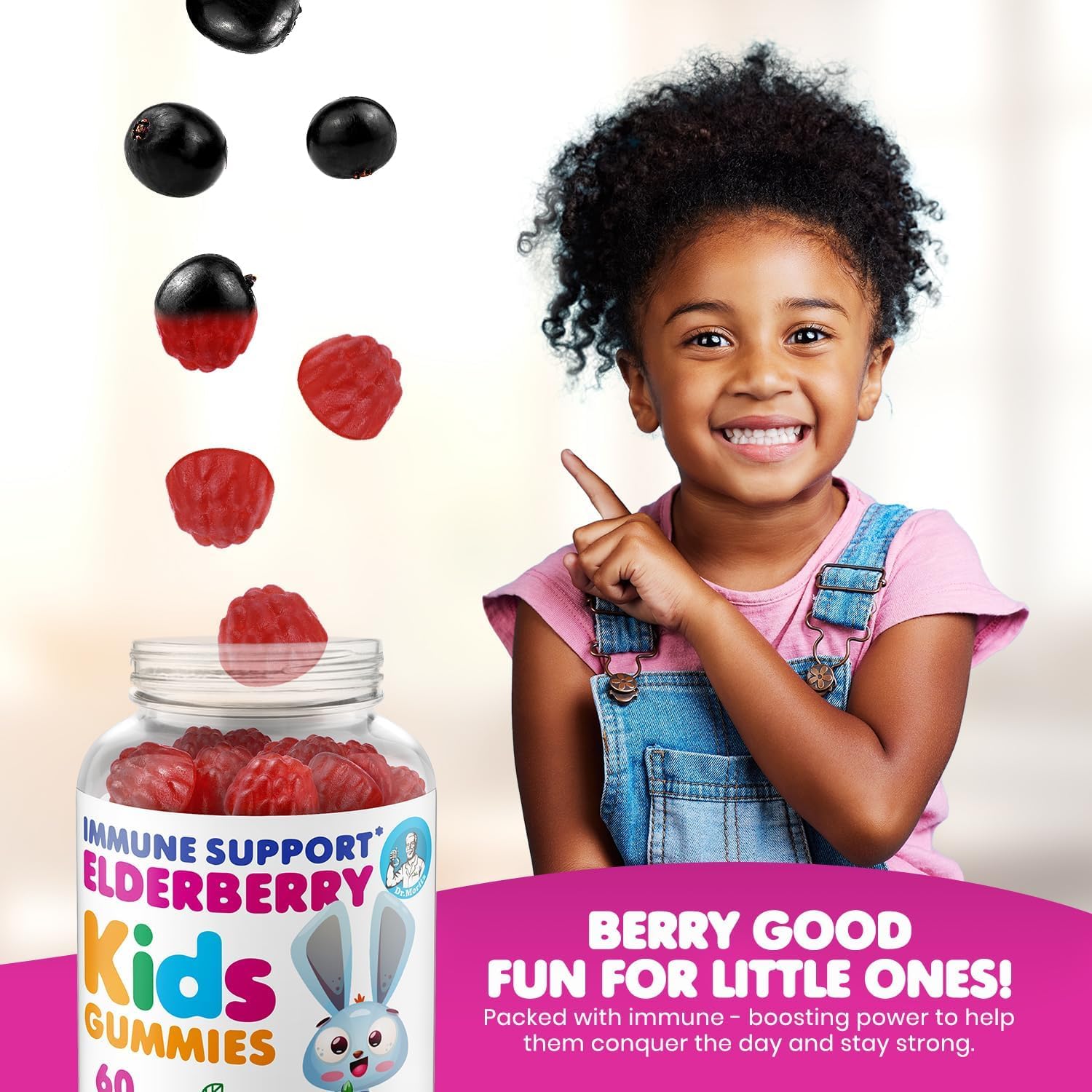 DR. MORITZ Elderberry Gummies back view with ingredient list