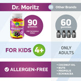 DR. MORITZ Elderberry Gummies back view with nutrition facts