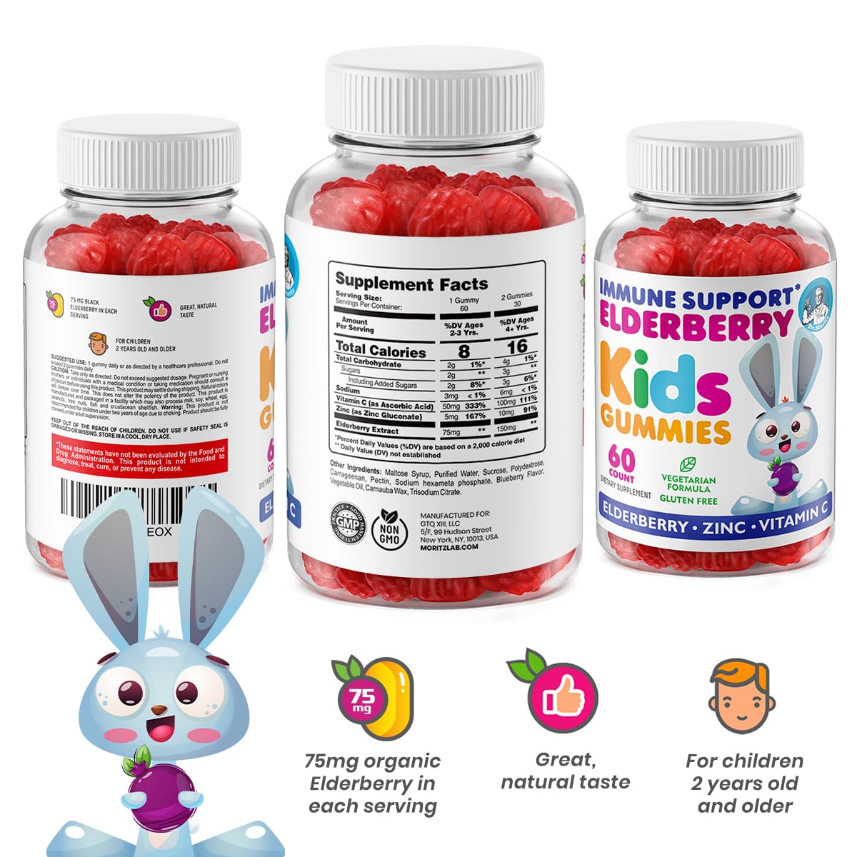 DR. MORITZ Elderberry Gummies showing gummy texture