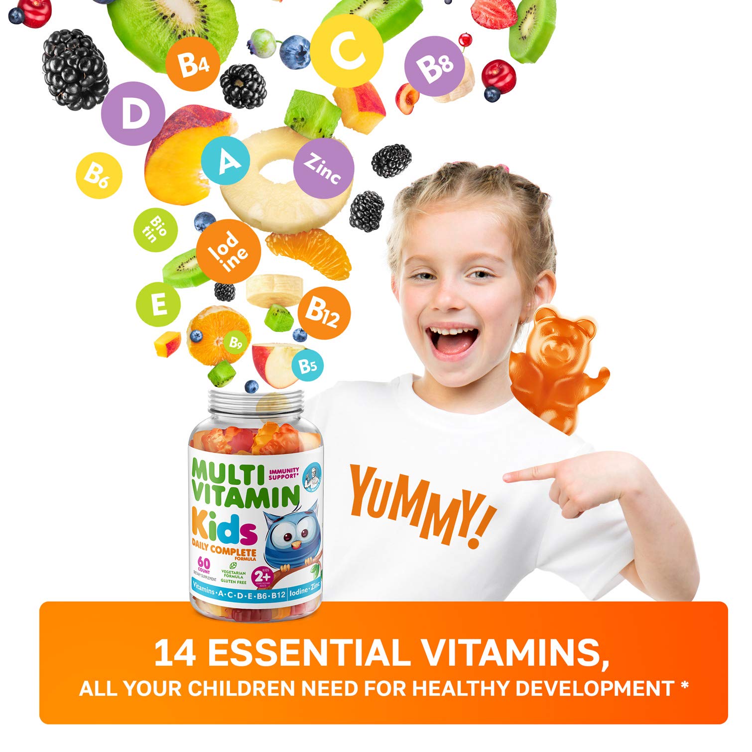 DR. MORITZ Kids Multivitamin Gummies showing gummy texture
