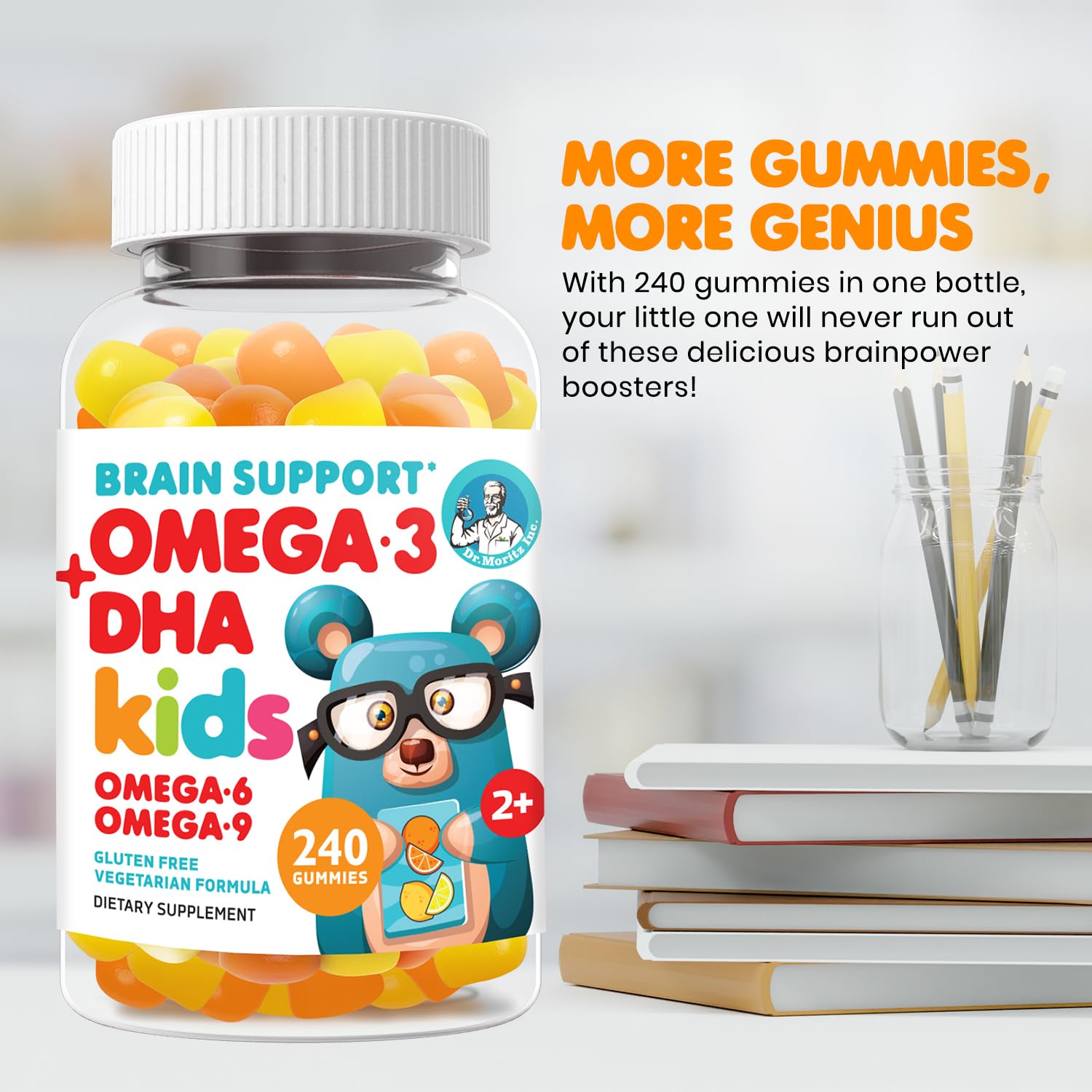 DR. MORITZ Kids Omega 3 Gummies showing gummy texture