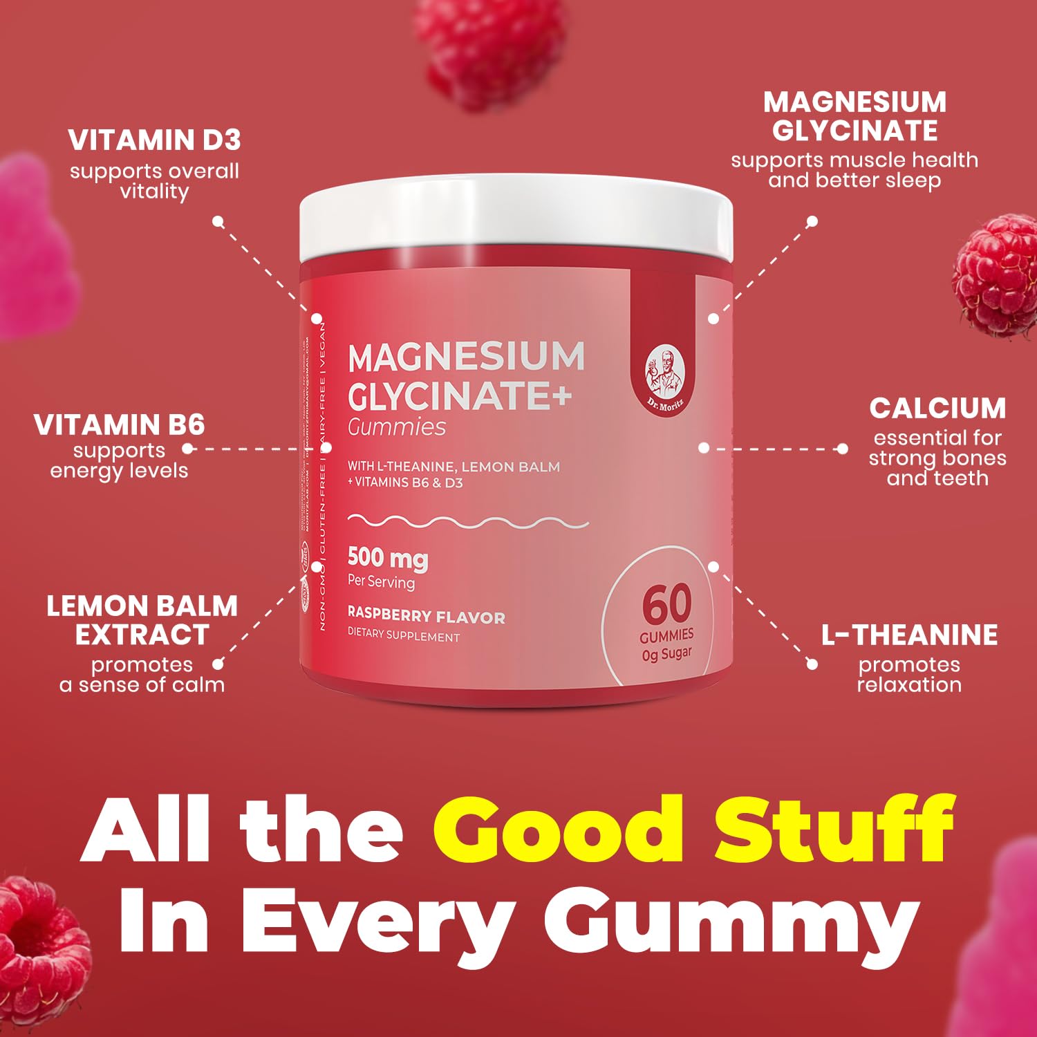 DR. MORITZ Magnesium Glycinate Gummies with ingredients list